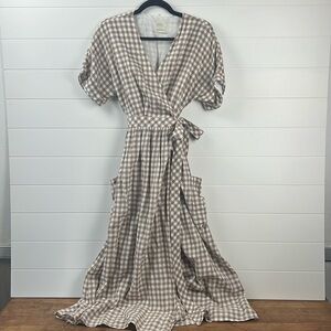Urban Outfitters | Dresses | Urban Outfitters Gabrielle Linen True Wrap Midi Tan Gingham Size Small | Poshmark Urban Outfitters | Dresses | Urban Outfitters Gabrielle Linen True Wrap Midi Tan Gingham Size Small | Poshmark